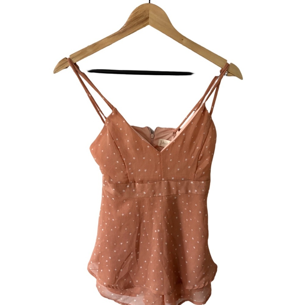 Altar'd State Peach romper with polka dots